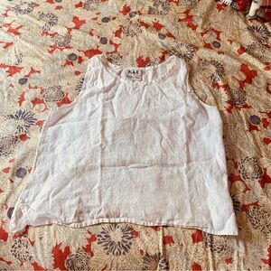 Flax White Linen Top